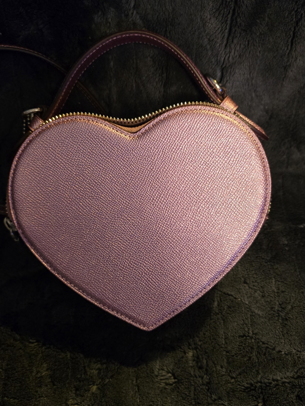 Coach Metallic Pink Heart-Shaped Mini Crossbody - Picture 2 of 7